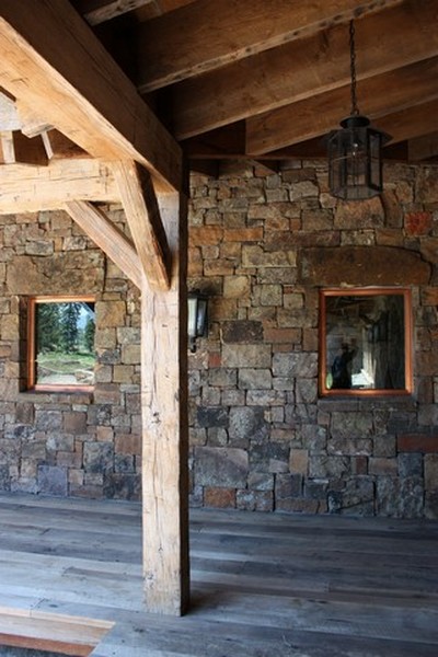 Hand hewn beams for exterior applications
