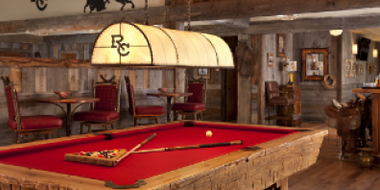 Hand Hewn Beam Wooden Pool Table