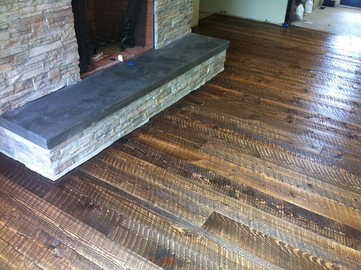 Montana Buckboard Fir Hardwood Flooring, Rough Cut Hardwood Flooring