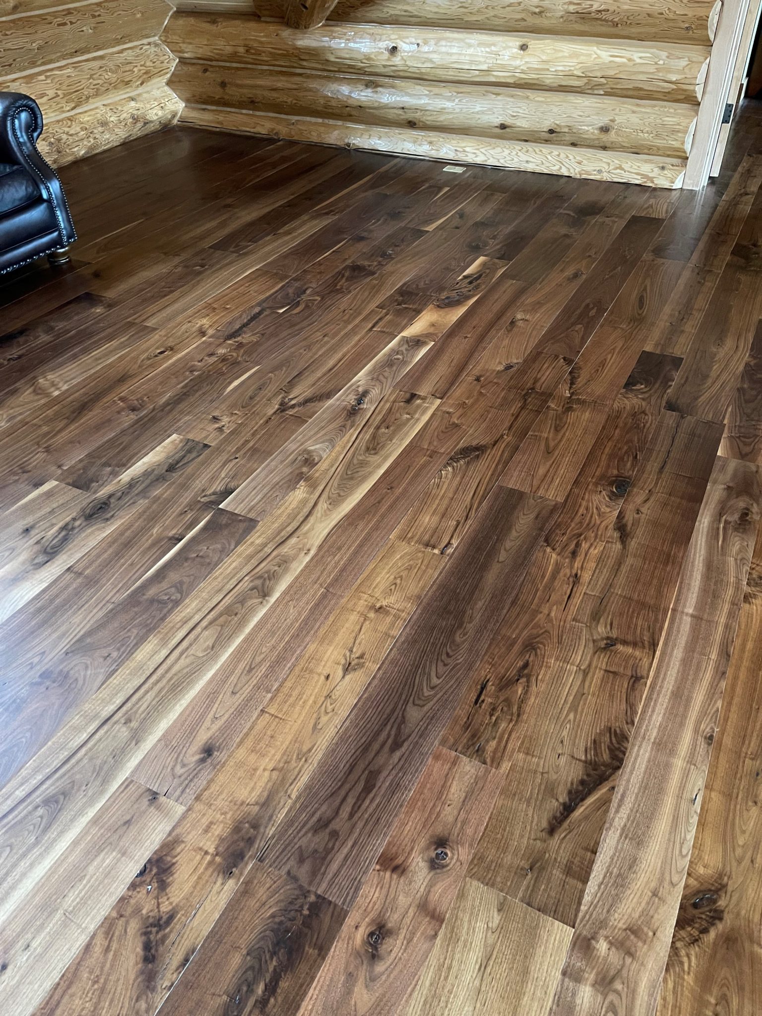 walnut flooring installed in house